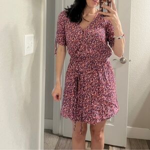 XS GAP Faux-Wrap Floral Mini-Dress with Pockets